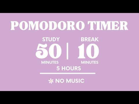 📚STUDY WITH ME FOR 5 HOURS  | 50 MINS STUDY / 10 MINS BREAK | NO MUSIC | WITH ALARMS
