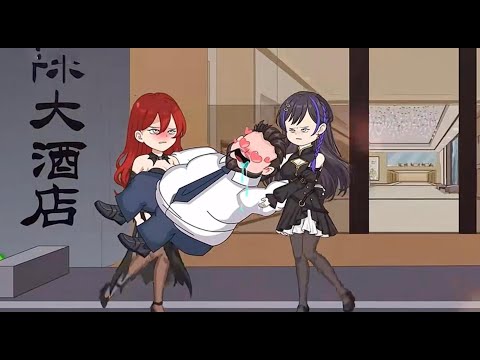 和好色领导一起出差，我换上提前准备好的黑丝小高跟，偷偷溜进领导房间，可就在这时门外突然传来两个男人的声音。#沙雕动画