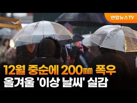 [뉴스포커스] 12월 중순에 200㎜ 폭우…올겨울 '이상 날씨' 실감 / 연합뉴스TV (YonhapnewsTV)