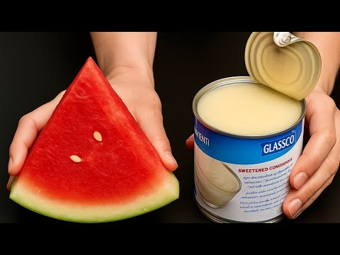 Condensed Milk with Watermelon = The Best Homemade Ice Cream, Better Than Store-Bought! Summer Desse
