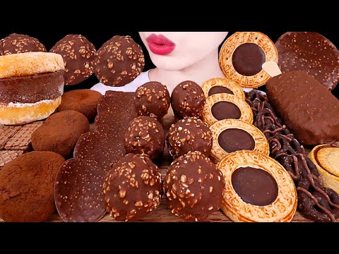 ASMR MUKBANG｜CHOCOLATE GODIVA NUTELLA ICE REAM RICE CAKES SNACK 초코 찰떡 초코아이스크림 고디바 누텔라 킷캣 EATING 먹방