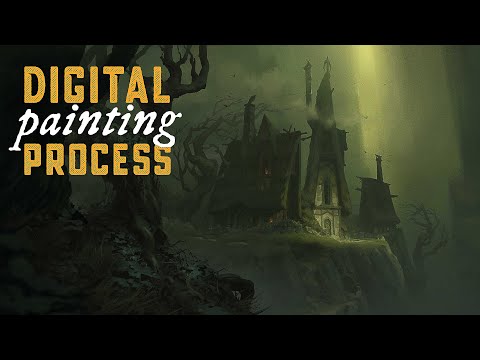 Turning Dad's Sketch Into A Dark Fantasy Painting - Process And Thoughts