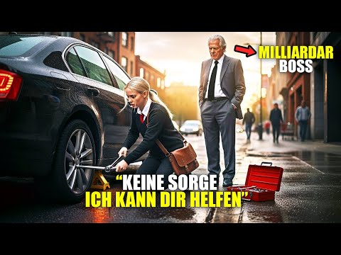Putzfrau-Tochter verpasst Bewerbung, hilft altem Mann mit Reifen – sie ahnt nicht: er ist Milliardär