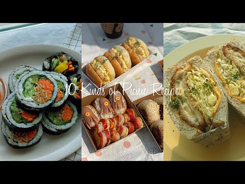 피크닉 도시락으로 만들기 좋은 10가지 레시피 모음 🧺| 샌드위치 | 샐러드 랩 | 유부초밥 | 유부김밥