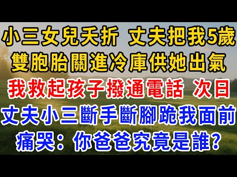 小三女兒早產夭折，丈夫把我5歲雙胞胎關進冷庫供她出氣。我救起孩子撥通電話，次日丈夫小三斷手斷腳跪我面前痛哭：你爸爸究竟是誰？