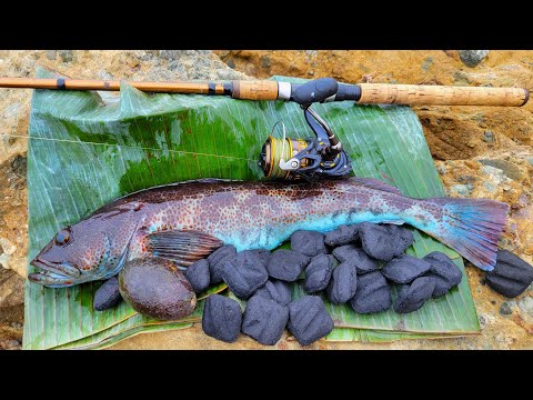 BLUE LINGCOD on a BOBBER wrapped in a BANANA LEAF!