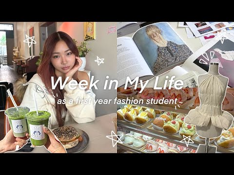 week in my life! 🍥: first year fashion student, draping garments, matcha runs, cafes etc.