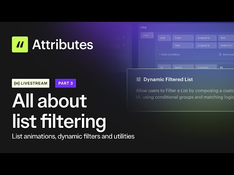 List animations, dynamic filters and utilities | Learn the new Finsweet Attributes v2