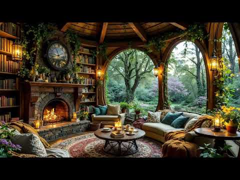 πΏ Spring Sanctuary: Fireplace Ambience with Natureβs Lullaby