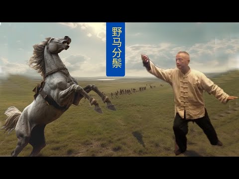 The determination and focus in Tai Chi Chuan: Wild Horse Parting Mane