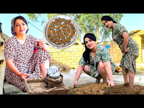 Village Life in Iran | Making Traditional Tarkhineh, Clay Stove & Amazing Local Food