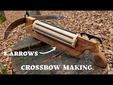 Forging a CROSSBOW out of Rusted Spring 8 ARROWS