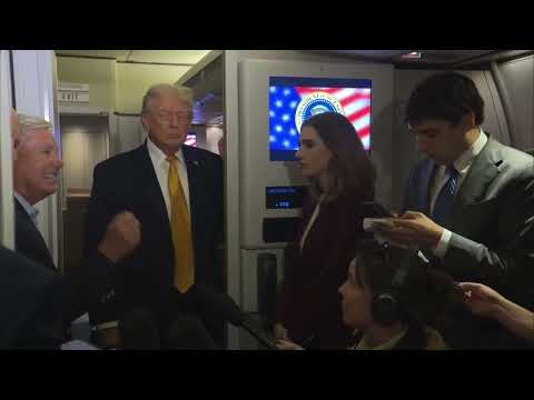 President Trump Speaks with Reporters Aboard Air Force One