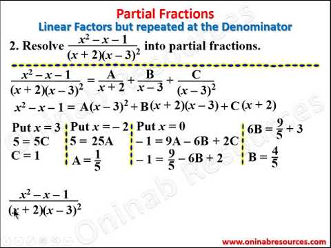 Partial fractions 3: Linear factors but repeated