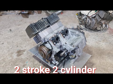 I built a 2 stroke engine, turning 1 cylinder into 2 cylinders 2 stroke