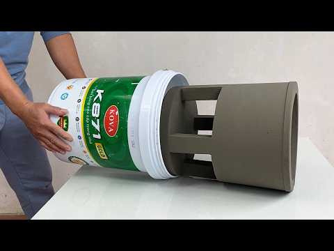 Amazing Craft Ideas From Cement And Plastic Container - DIY Flower Pot Cement