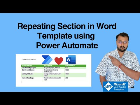 Insert Dynamic Tables (Repeating Section) into Word Template using Power Automate