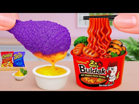 Spicy Buldak Ramen vs Cheesy Corn Dog ASMR 🧀🔥 La mejor receta de comida rápida | Teeny Kitchen
