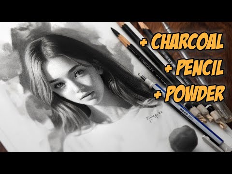 How to Combine Graphite Powder, Pencil, and Charcoal in Drawing