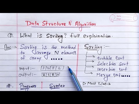 Data Structure Sorting (Bubble, Insertion, Selection, Merge & Quick) | Learn Coding