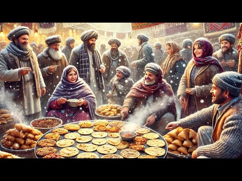 SNOWDAY STREET FOOD IN AFGHANISTAN|LIVER FRY Breakfast in heavy snowfall afghanistan| kabul Snowfall
