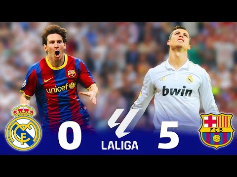 ميسي يحطم غرور رونالدو بخماسية فى اول كلاسيكو بينهم 🤯💥| برشلونة 5-0 الريال ✨⟩ الدوري الاسباني [2010]