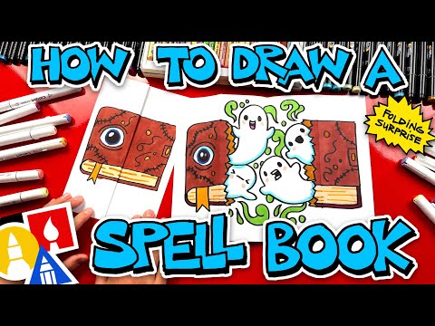 How To Draw A Spooky Spell Book Folding Surprise