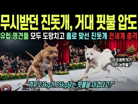 한국 진돗개가 난입한 거대 핏불 압도, 150년 유럽 전통 무너뜨렸다 [해외감동사연]