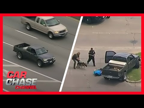 FULL POLICE CHASE: Dozens of police cars chase suspect, ending at a Burger King | Car Chase Channel