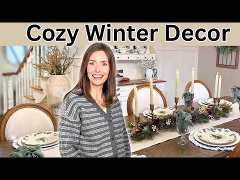Cozy Winter Entryway & Dining Room Decor | Simple After-Christmas Styling