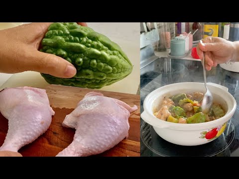 苦瓜鸡腿煲  不过油不加水 入味一看就知很下饭  阿婆健康私房菜 【田园时光美食】