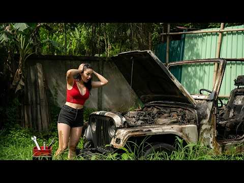 Genius Girl’s Challenge: Restores an Old Abandoned Car for Her Boss – Will It Run Again?