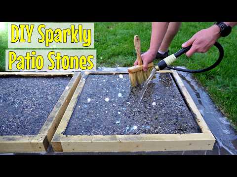 How to make decorative patio blocks // Add some sparkle and color