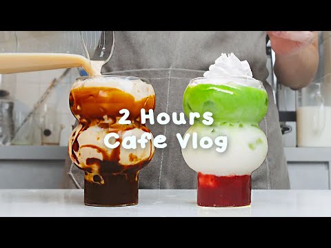 🍒지치고 힘들 땐 음료 ASMR로 힐링해요/주중의 여유로움/2시간 모음🍭2 Hours Vlog/Cafe Vlog/ASMR/Tasty Coffee#334