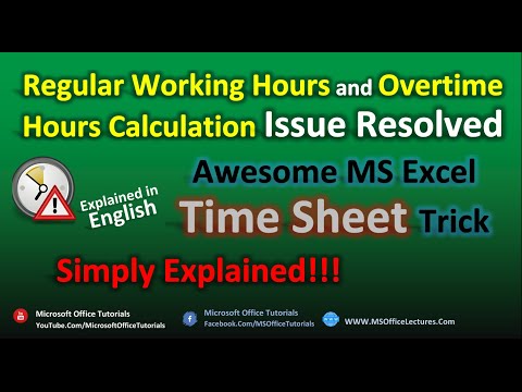 Regular Working Hours & Overtime Hours Calculation Simplified | Time Sheet in MS Excel (Very Easy)