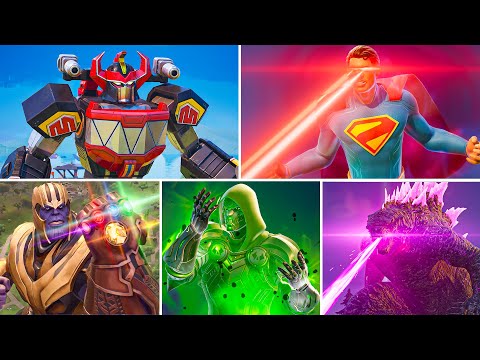Evolution of All Playable Mythic Bosses in Fortnite (Megazord, Superman, Godzilla, Doom & Thanos)