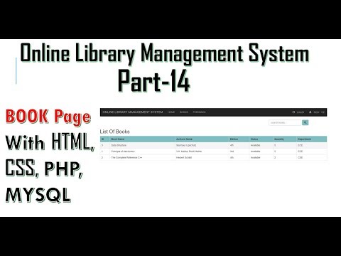 Library management system part-14 | How to display Books information in a table inside website