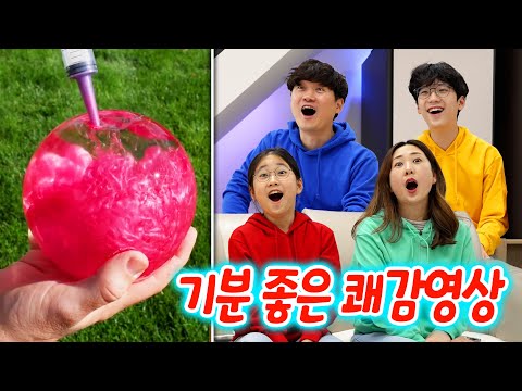 기분 좋아지는 행복한 영상 !! 얼음 구슬 속에 색깔 넣기 ??