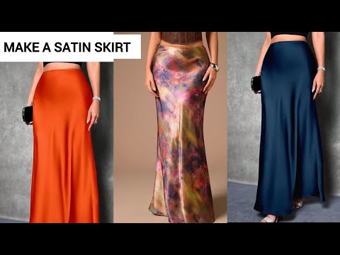 DIY: How to Make a Satin skirt | how to sew a skirt