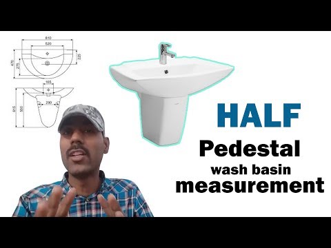 half pedestal wash basin measurement