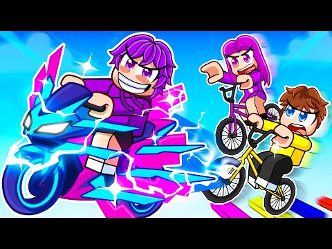 OP SPEEDRUNNER vs HUNTERS in Roblox BIKE OBBY…