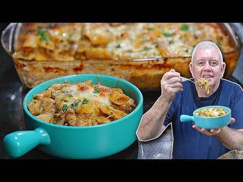 Is this just the EASIEST French Onion Pasta Bake – Cheesy, Creamy & Loaded with Flavour!