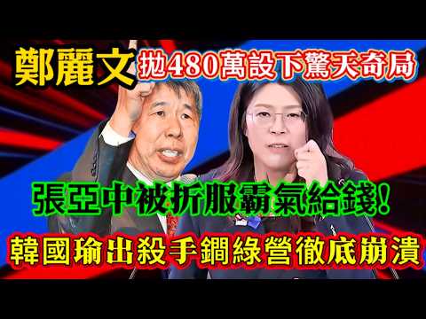 國民黨主席鄭麗文神操作拋480萬設下驚天奇局一箭雙鵰，張亞中被折服霸氣買單，韓國瑜出殺手鐧綠營徹底崩潰！#鄭麗文
