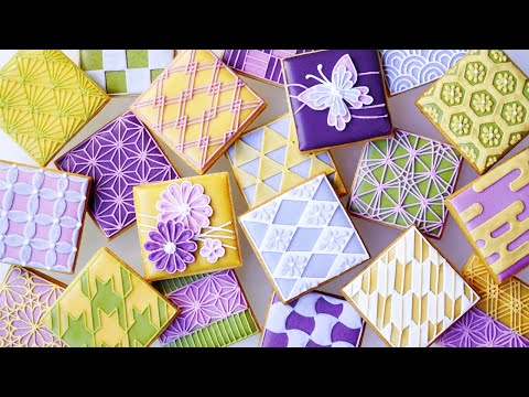 20 Ideas for Square Japanese Style Cookies  | Satisfying Cookie Decorating with Royal Icing