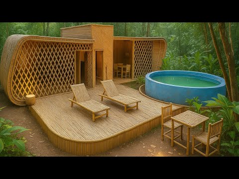 I Built a Private Bamboo House and Pools in 191 Days – [Start to Finish]