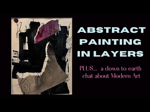 Abstract Art painting Layering Demo. Chat about Modern Art & Minimalism. Creating 6 Small Paintings