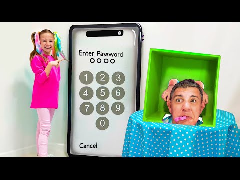 Nastya enters the phone and plays with Colourful slime