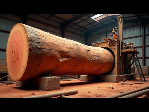 The World's Largest Wood Processing Plant | Journey From Giant Tree Trunk To Complete Round Tables