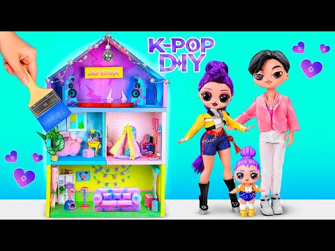K-Pop Family Doll House Makeover! 7 Huntrix DIYs for L.O.L. Dolls