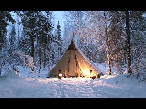 I SURVIVED my COLDEST CAMPING -23 / HOT TENT IN FROSEN HELL